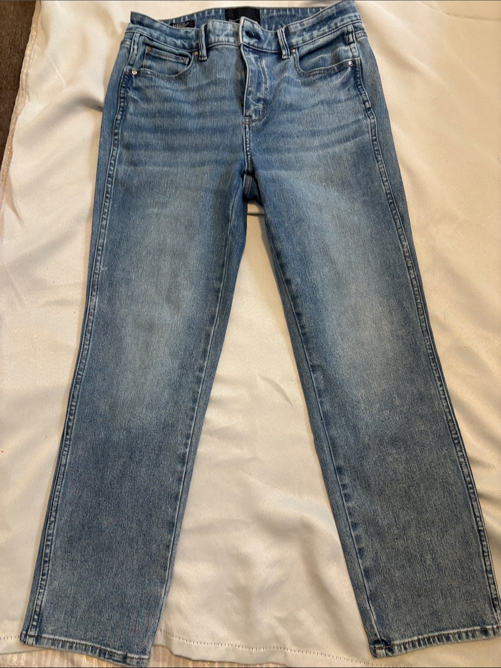 White House Black Market Men's Straight Jeans in Mid Blue Wash